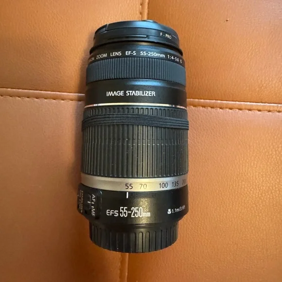 New Canon EFS 55-250 Telephoto Lens with Textured Grip